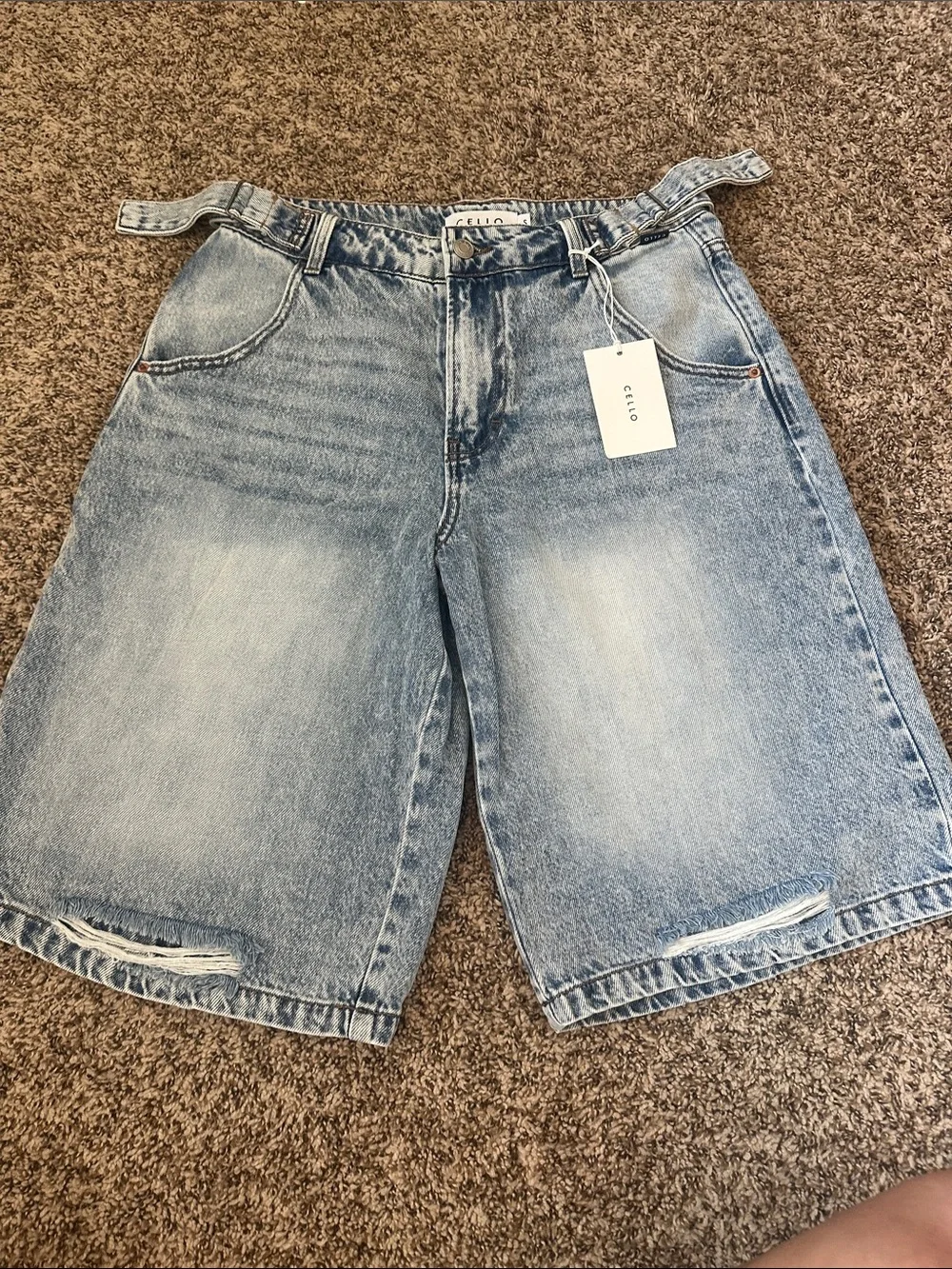 Cello distressed Blue Denim Bermuda Shorts
